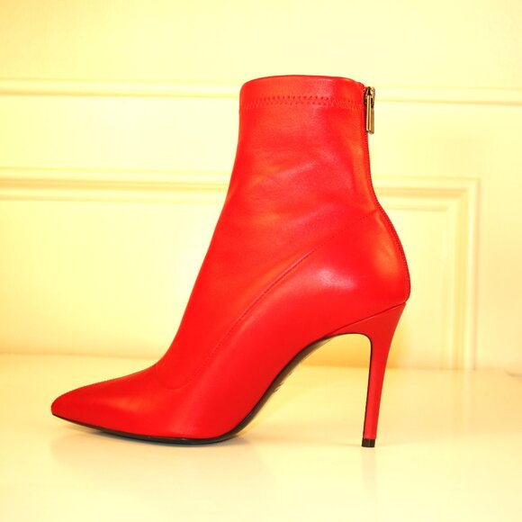 Barney's New York RED 3.5 inch leather Boots size 38.5 - Picture 6 of 6